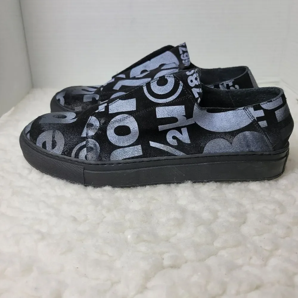 Studio Rundholz Black Label Women's Sneaker Size 9.5 Hand Stenciled Letter Shoes